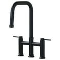 thumbnail image 1 of 3 Holes Double Handle Bridge Kitchen Faucet with Pull Down Sprayer and Supply Lines, 1 of 1