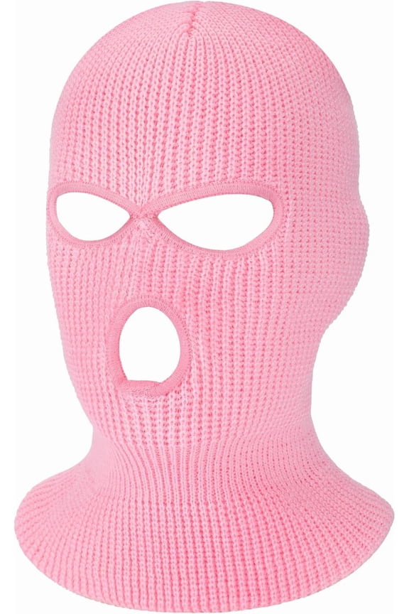 3 Holes Ski Mask Full Face Cover Outdoor Balaclava Winter Knitted Neck Gaiter for Halloween Sports Cycling