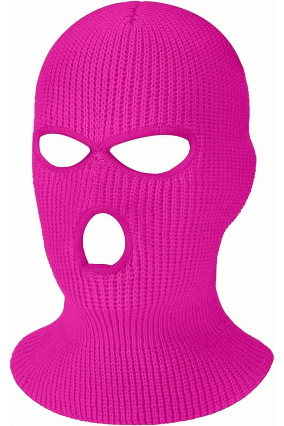 3 Holes Ski Mask Full Face Cover Outdoor Balaclava Winter Knitted Neck Gaiter for Halloween Sports Cycling