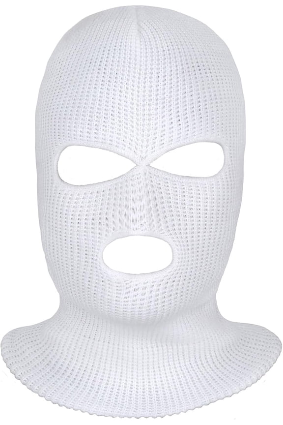 3 Holes Ski Mask Full Face Cover Outdoor Balaclava Winter Knitted Neck Gaiter for Halloween Sports Cycling
