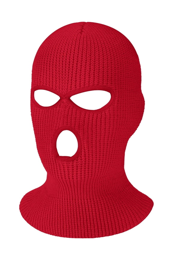 3 Holes Ski Mask Full Face Cover Outdoor Balaclava Winter Knitted Neck Gaiter for Halloween Sports Cycling