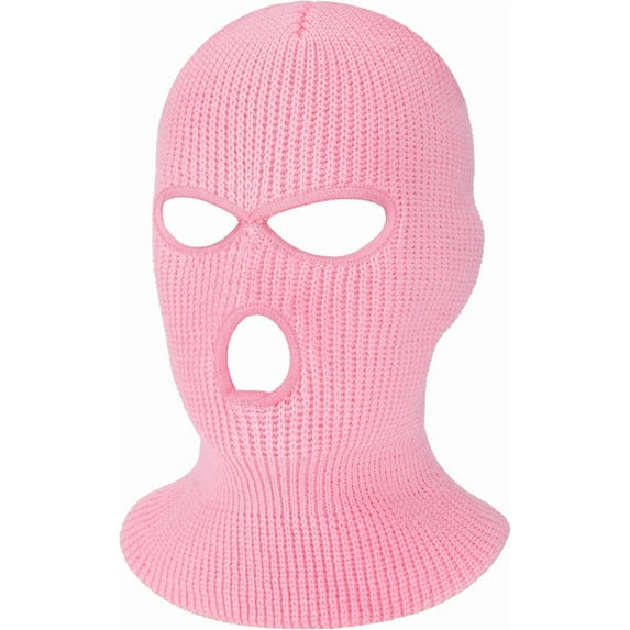 3 Holes Ski Mask Full Face Cover Outdoor Balaclava Winter Knitted Neck Gaiter for Halloween Sports Cycling