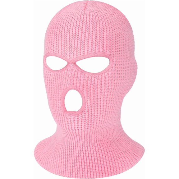 3 Holes Ski Mask Full Face Cover Outdoor Balaclava Winter Knitted Neck Gaiter for Halloween Sports Cycling