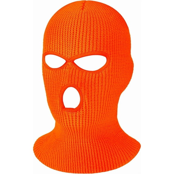 3 Holes Ski Mask Full Face Cover Outdoor Balaclava Winter Knitted Neck Gaiter for Halloween Sports Cycling