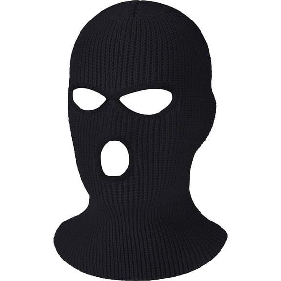 3 Holes Ski Mask Full Face Cover Outdoor Balaclava Winter Knitted Neck Gaiter for Halloween Sports Cycling