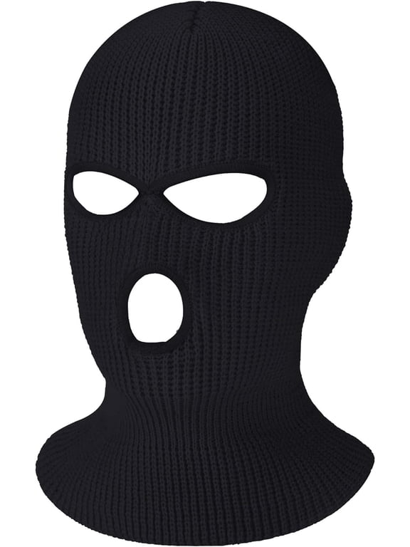 3 Holes Ski Mask Full Face Cover Outdoor Balaclava Winter Knitted Neck Gaiter for Halloween Sports Cycling