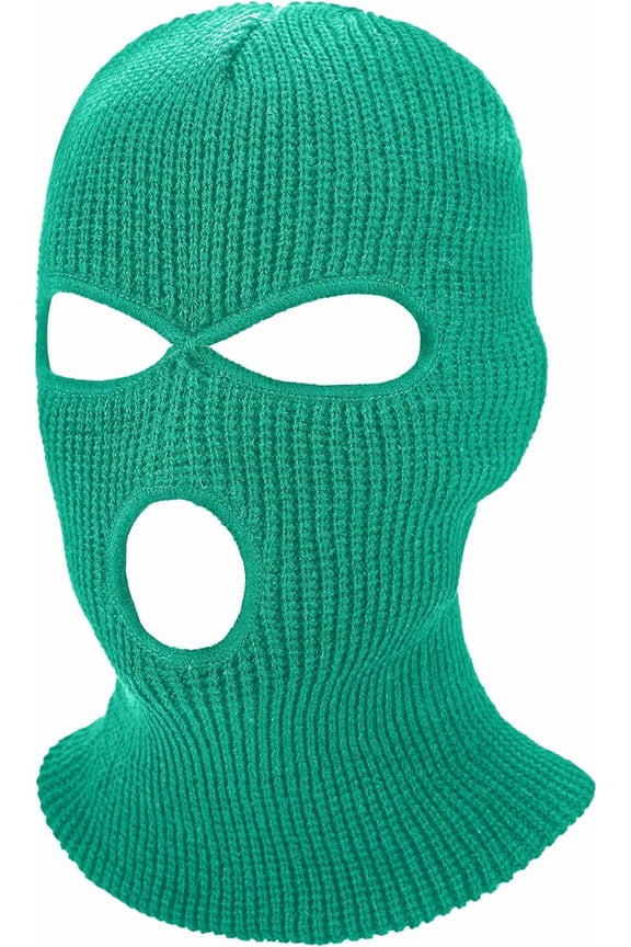 3 Holes Ski Mask Full Face Cover Outdoor Balaclava Winter Knitted Neck Gaiter for Halloween Sports Cycling