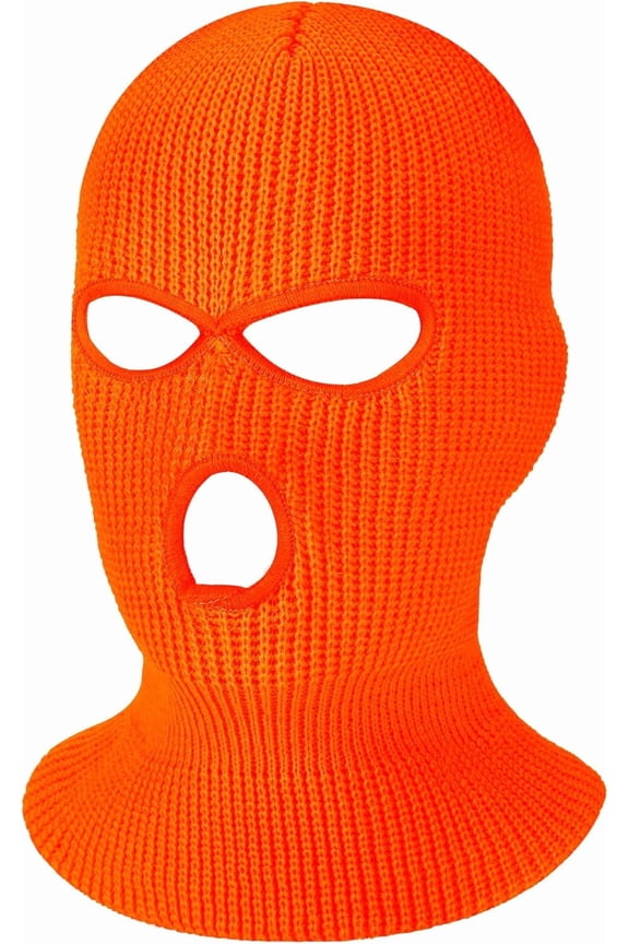 3 Holes Ski Mask Full Face Cover Winter Knitted Balaclava Neck Gaiter for Outdoor Sports, Soft Polyester Face Mask for Snowboarding, Cycling, Motorcycle