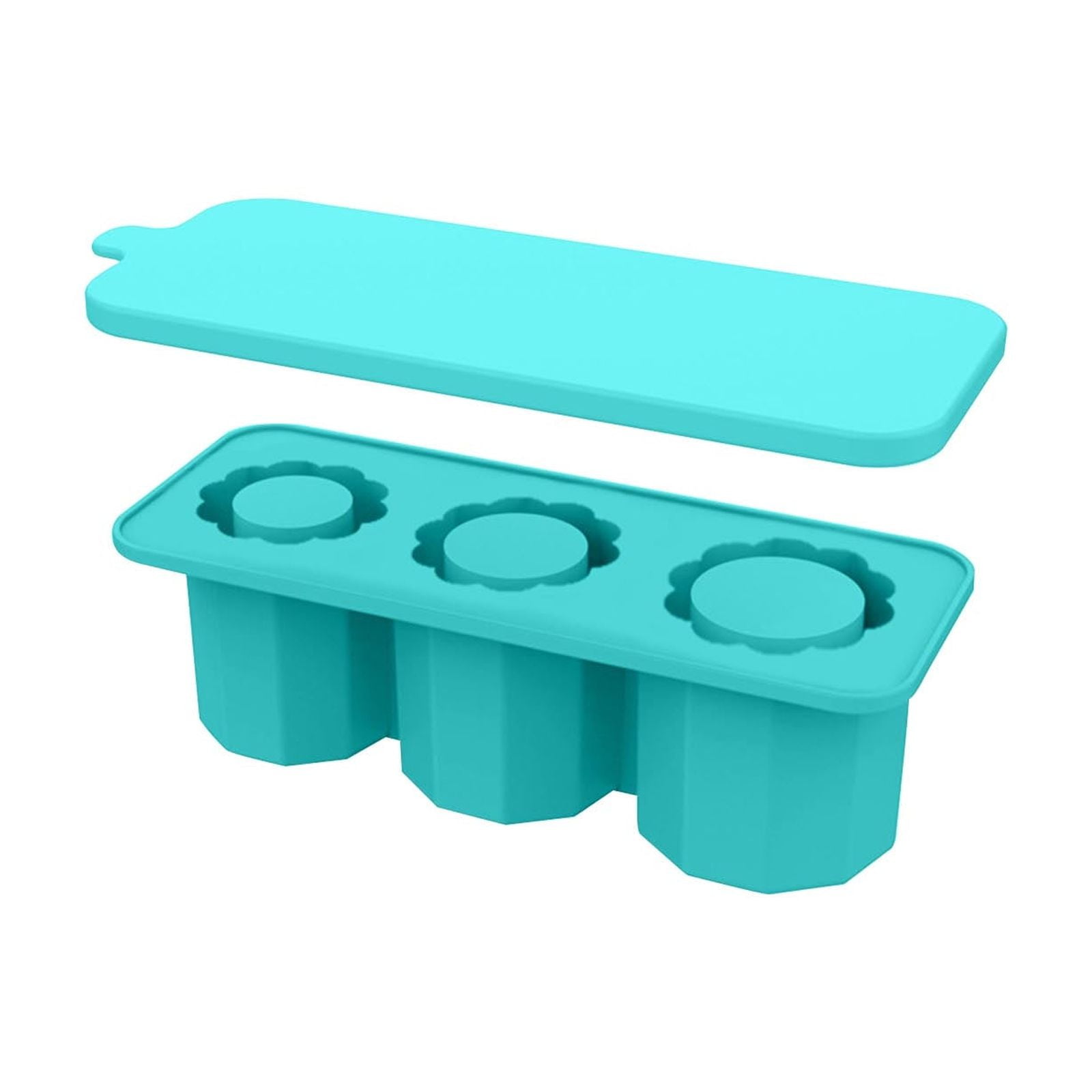 3 Hollow Cylinder Ice Molds, Ice Molds Silicone With Lid, Reusable ...