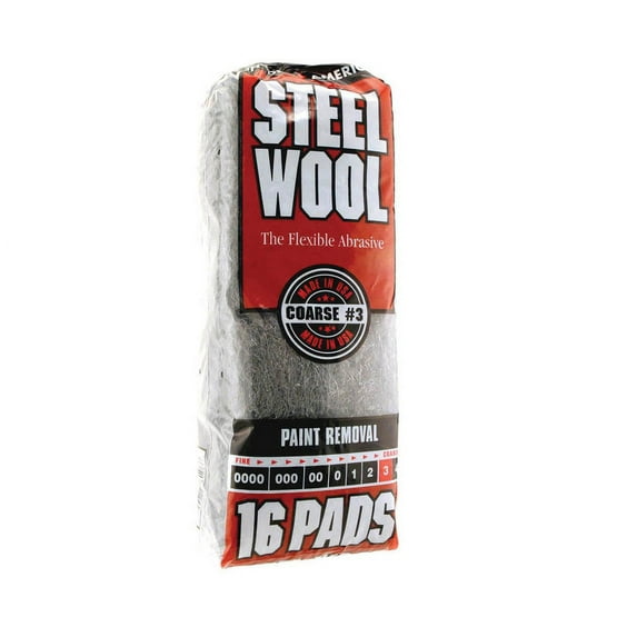 #3 Homax 106606-06 Rhodes American Steel Wool Pad Course #3, 16-pack