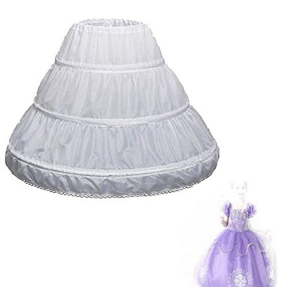 3 Hoops Girl Dress Petticoat Full Slip Flower Girls Petticoat Skirt Toddler Underskirt Flower Fluffy