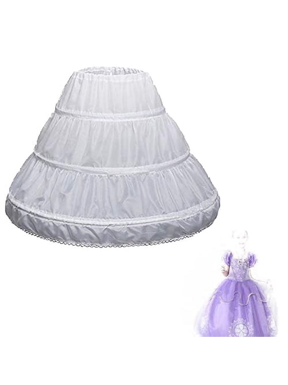 3 Hoops Girl Dress Petticoat Full Slips Flower Girls Crinoline Skirts Underskirt for Slip Formal