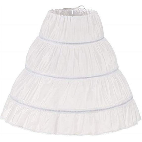 Girls' 3 Hoops Petticoat Full Slips Flower Girls Crinoline Skirts Underskirt for Slip Formal