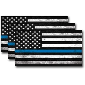 3 I Support Police Officer Thin Blue Line American Flag Decal Sticker Window Car