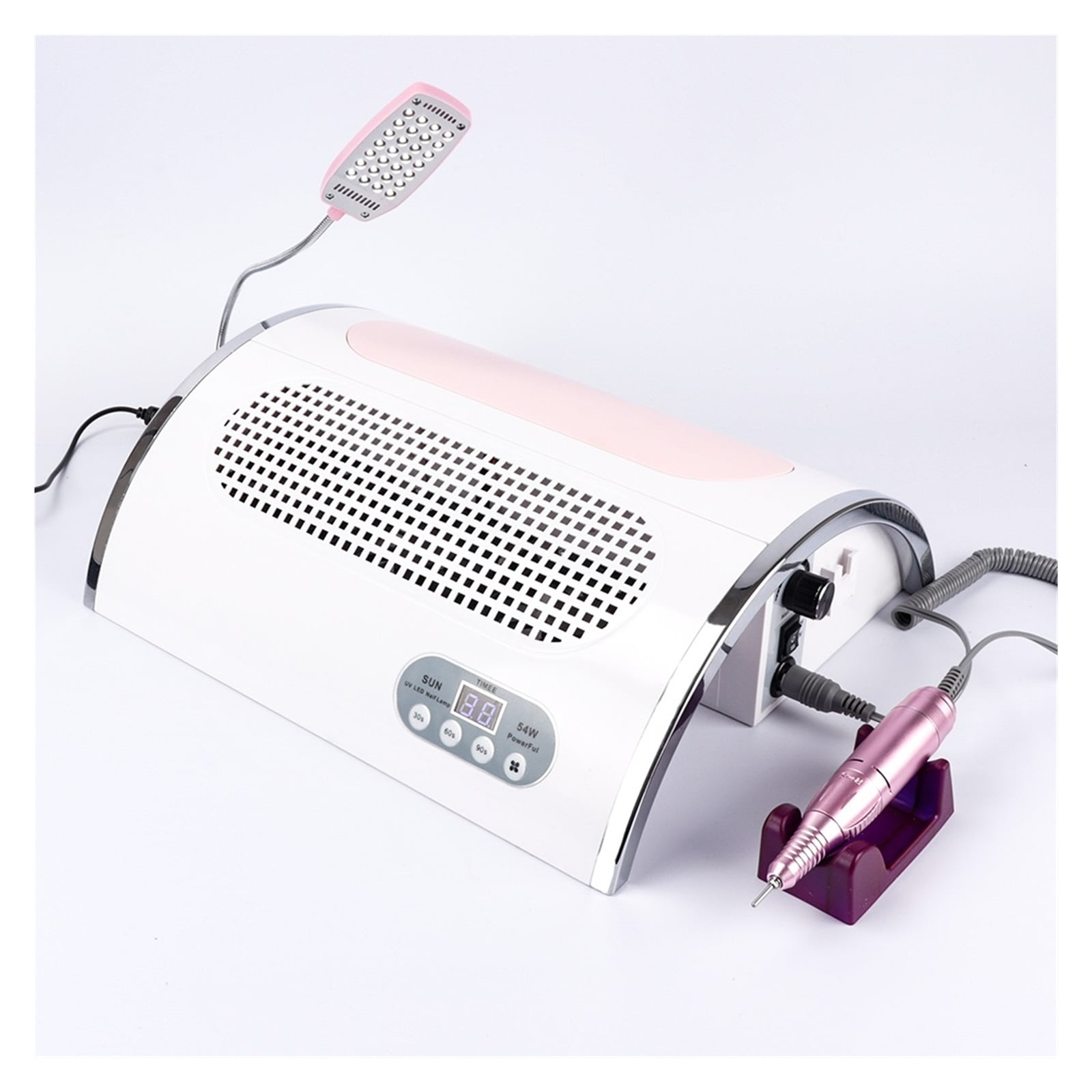 3-IN-1 54W Nail Dust Collector +UV LED Nail Lamp +Electric Nail Drill Professional Nail Manicure Tool Machine For Salon ,Lasting Comfort Experience