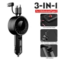 thumbnail image 1 of 3-IN-1 Car Charger Mobile Phone  Adapter For IOS/Android/Type-C USB Retractable Charging Cable 4.2A Fast Charing For Truck, 1 of 7