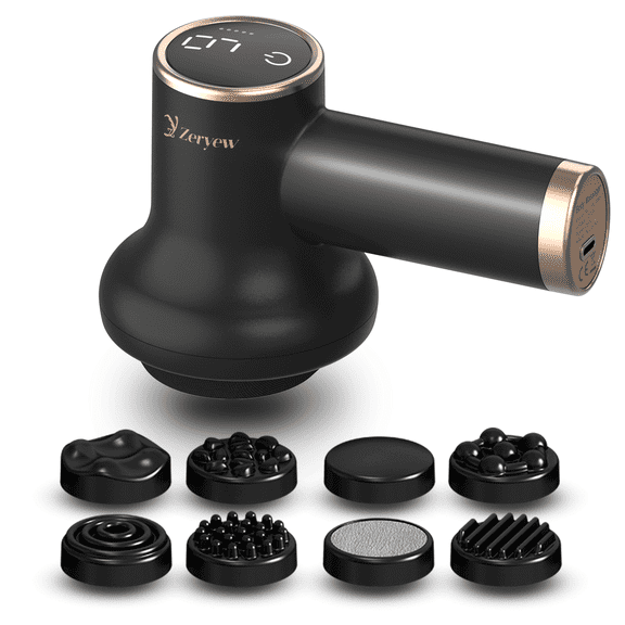 Cordless Cellulite Massager, Handheld Lymphatic Drainage Tool, Mini Body Sculpting Machine with 9 Speeds and 8 Massage Heads, Lymphatic Drainage Massage Tool for Legs Butt Belly Fat