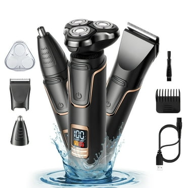 3 IN 1 Electric Razor for Men: Rechargeable Electric Shavers with Nose Trimmer Sideburns Trimmer,Waterproof Wet/Dry Grooming Kit