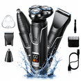 thumbnail image 1 of 3 IN 1 Electric Razor for Men: Rechargeable Electric Shavers with Nose Trimmer Sideburns Trimmer,Waterproof Wet/Dry Grooming Kit, 1 of 9