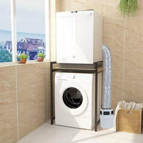 3 IN 1 Indoor Dryer Vent Kit with 4-Inch by 5-Foot Proflex Duct - Silver