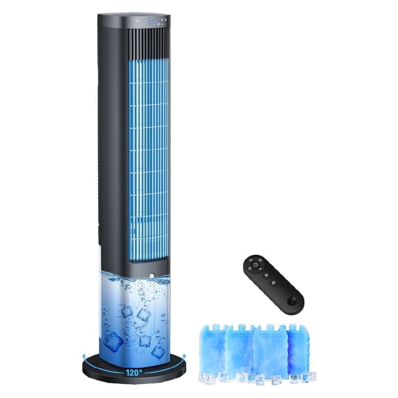 AEROZY 3-in-1 Portable Evaporative Air Cooler with 5 Modes & 3 Speeds, 12-Hour Timer, 120° Oscillation, Remote Control & 4L Water Tank