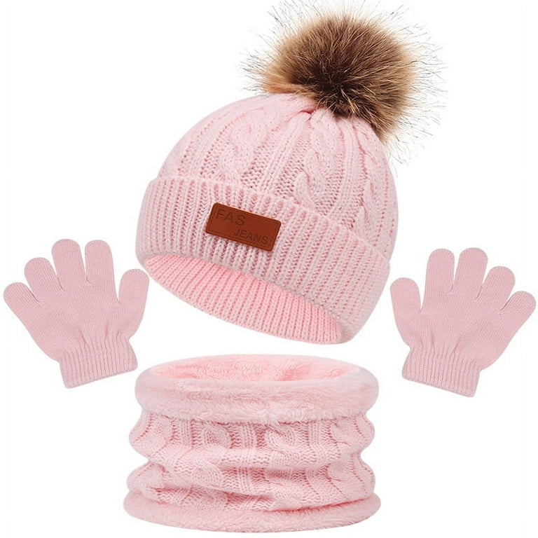 Pink Baby Winter Hat And Mitten Set PCS Winter Baby Hat Set