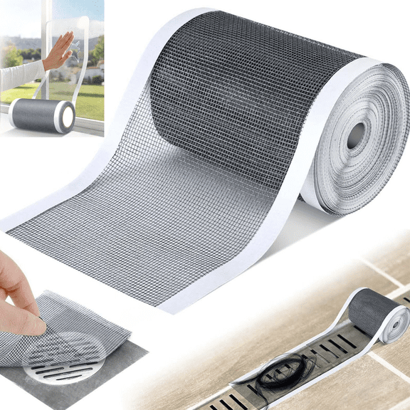 3 IN*17 FT Extra Strong Adhesive Screen Repair Tape, Window Screen Repair Kit, Fiberglass Mesh Screen Repair Kit for Window and Door, Self-Adhesive Patch for RV, Tent, Pool, Patio, Porch Netting