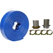 3 IN X 300 Feet Agricultural PVC Lay Flat Discharge Pump Hose Threaded Camlock