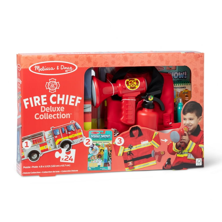 Melissa & Doug Fire Chief Fireman Costume Role Play Fancy Dress Set - 6