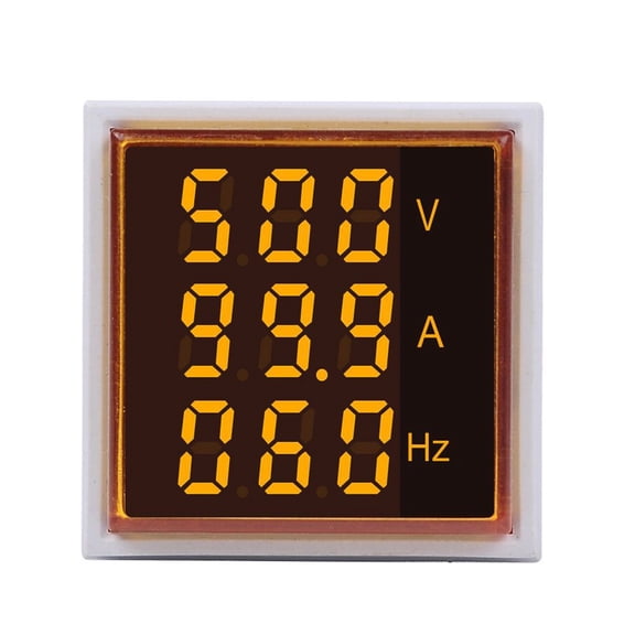 3 In 1 22Mm Digital Voltmeter Ammeter 60-500V 0-100A 20~75Hz Ac Current Frequency Meter Indicator Tester Square Led Signal Light Blue Smile Home