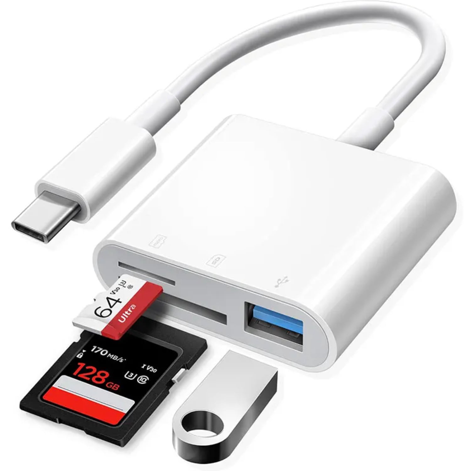 3 In 1 Adapter Type-C, Tf, Cf, Sd, Memory Card Reader, Recorder ...