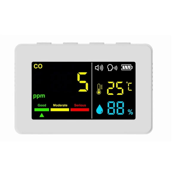 3 In 1 Air Quality Analyzer CO Meter Temperature Humidity Tester Carbon Monoxide Detector