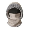 thumbnail image 1 of 3 In 1 Beanie Hat With Scarf And Mask Warm Scrub Caps Women Womens Scarves Wool Face Masks Grey, 1 of 9