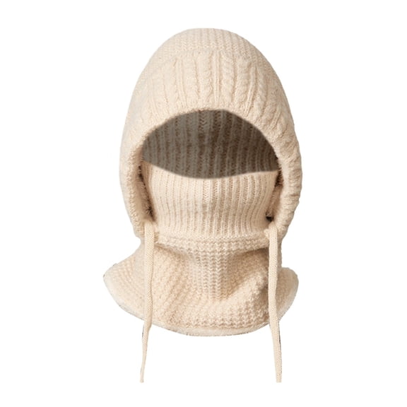3 In 1 Beanie Hat for Women Fall Fashion Women's Hats & Caps Face Mask Cozy Winter Scarves Beige