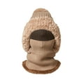 thumbnail image 1 of 3 In 1 Beanie Hat for Women Fall Fashion Women's Hats & Caps Face Mask Cozy Winter Scarves Khaki, 1 of 9