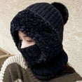 thumbnail image 1 of 3 In 1 Beanie Hat for Women Fuzzy Winter Knit Balaclava Full Head & Ear Coverage Warm Hat, 1 of 5