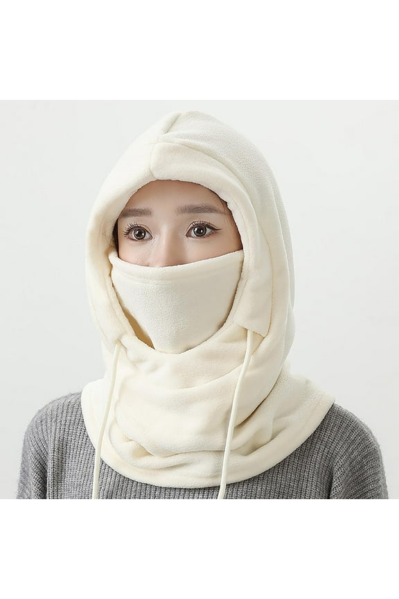 3 In 1 Beanie Hat for Women Fuzzy Winter Knit Balaclava Full Head & Ear Coverage Warm Hat