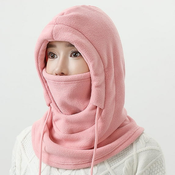 3 In 1 Beanie Hat for Women Fuzzy Winter Knit Balaclava Full Head & Ear Coverage Warm Hat
