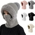 thumbnail image 1 of 3-In-1 Beanie Hat for Women, Outdoor Windproof and Warm Scarf and Hat, Made of Thick and Soft Knit Material,Gray, 1 of 4