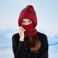 thumbnail image 1 of 3 In 1 Beanie Hat for Women Winter Fleece Lined Knit Balaclava Hat, Neck Warmer & Face Mask In One, 1 of 5