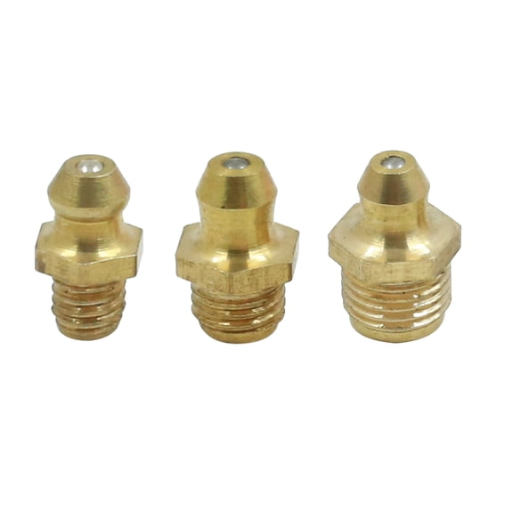 3 In 1 Brass M6 M8 M10 Thread Straight Grease Nipple Fittings Assortment Kit for Vehicle