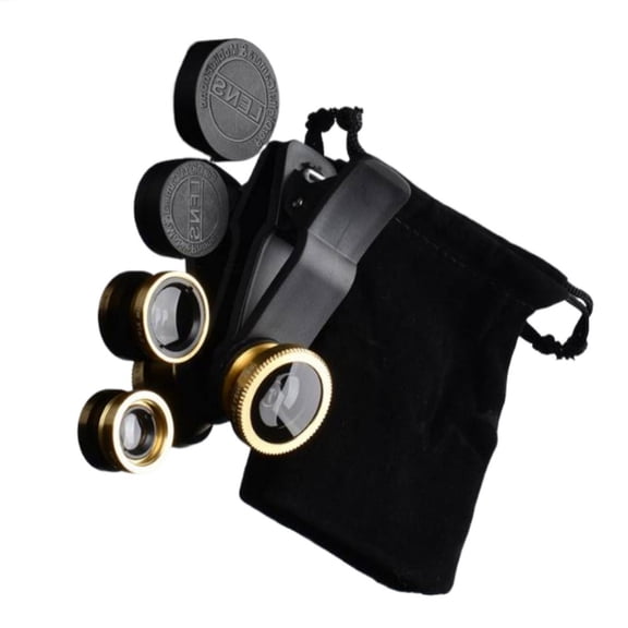 3 In 1 Camera Lens Portable Clip On Phone Fisheye Lens Wide Angles Macro Fish Eye Lens Clip Lens
