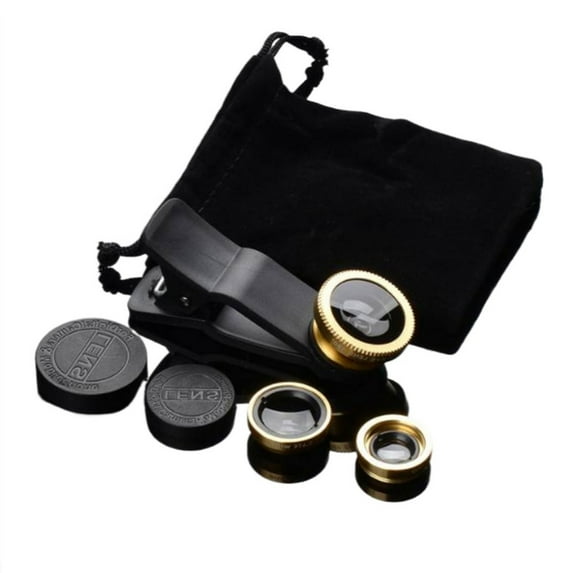 3 In 1 Clip On Smartphone Fisheye Lens Phone Camera Lens for Most Phone Wide Angles Macro Fish Eye Lens
