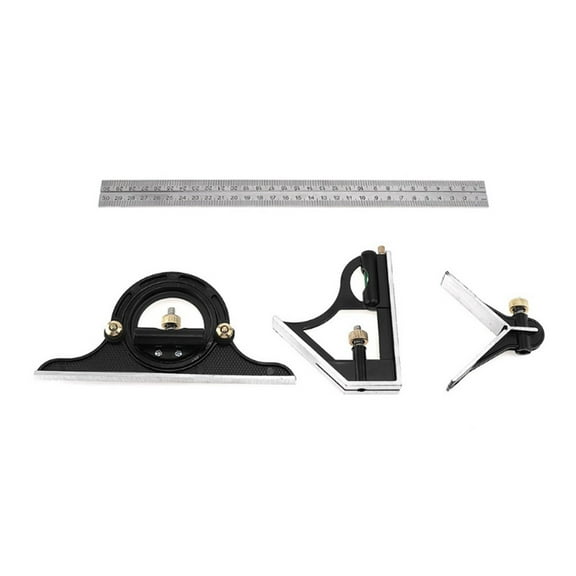3 In 1 Combination Angle Ruler Set Engineer 300/600mm Adjustable Multi Combination Right Square Protractor Measuring Tool Set ,Easy to Use