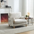 thumbnail image 1 of 3-In-1 Convertible Sleeper, Foldable Sofa Bed Recliner, Mid-Century Modern Decor, Suitable for Small Spaces, with Three Pillows, Can Be Placed in The Bedroom Study Room (Beige), 1 of 9