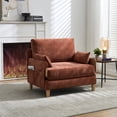 thumbnail image 1 of 3-In-1 Convertible Sleeper, Foldable Sofa Bed Recliner, Mid-Century Modern Decor, Suitable for Small Spaces, with Three Pillows, Can Be Placed in The Bedroom Study Room (Orange), 1 of 9