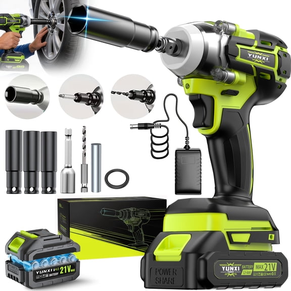 3-In-1 Cordless Impact Wrench Brushless Motor High Torque Lightweight Rechargeable Power Tool for Workshop Construction Home Repair Ideal Father's Holiday Gift