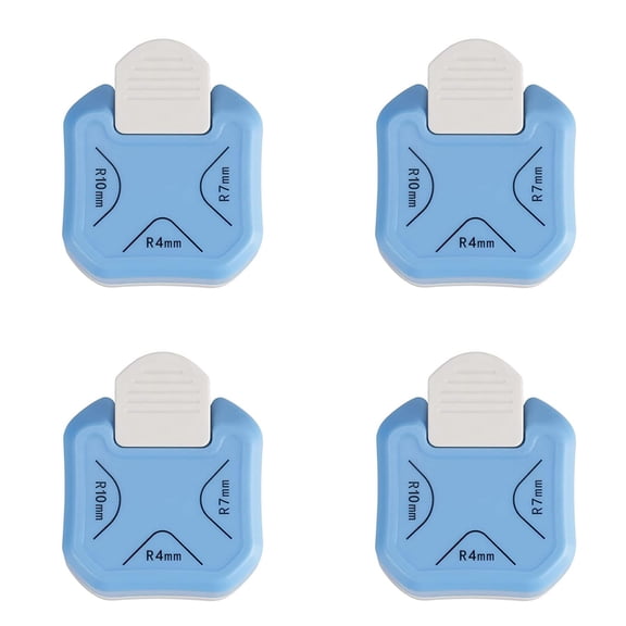 3 In 1 Corner Rounder Punch 3 Way Corner Cutter for Paper Craft Laminate DIY 4PCS, 6.1 cm×7.4 cm×3.4 cm, Blue 4 Packs