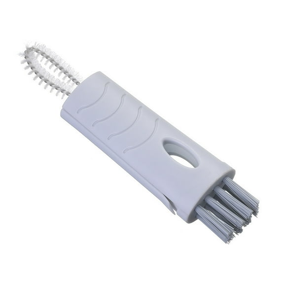 3-In-1 Crevice And Lid Cleaning Brush For Cups And Bottles, Reversible Design, Soft Dense Bristle Head, BPA-Free Plastic, Quick Rinse Dry, Compact Storage, Fits Teapots Tumblers Straws