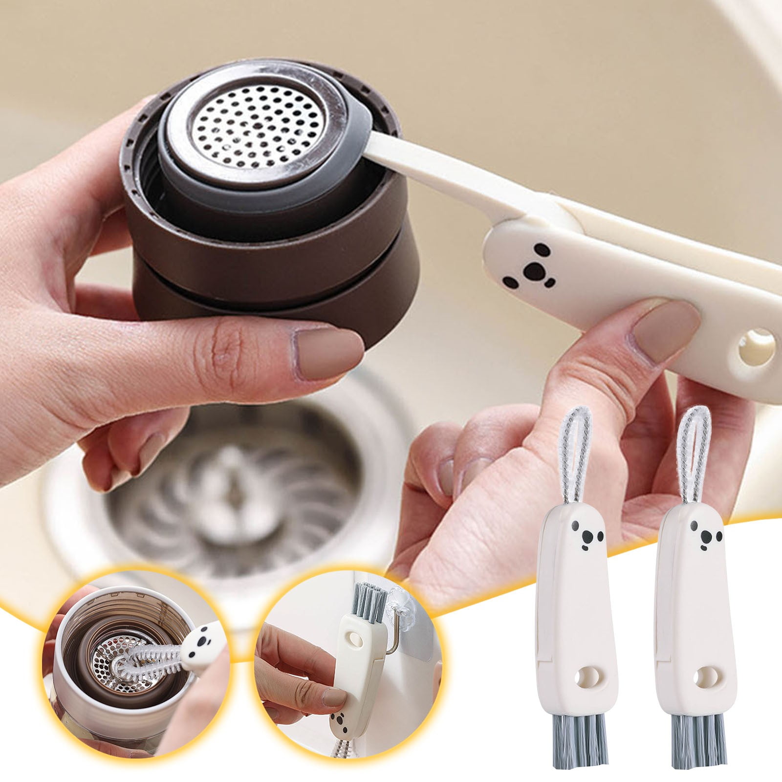 3 In 1 Cup Lid Cleaning Brush 2024 New Crevice Cleaning Brush For Bottle Tight Spaces Cup 3 In 1